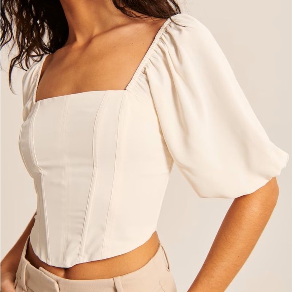 A&F Puff Sleeve Corset Top